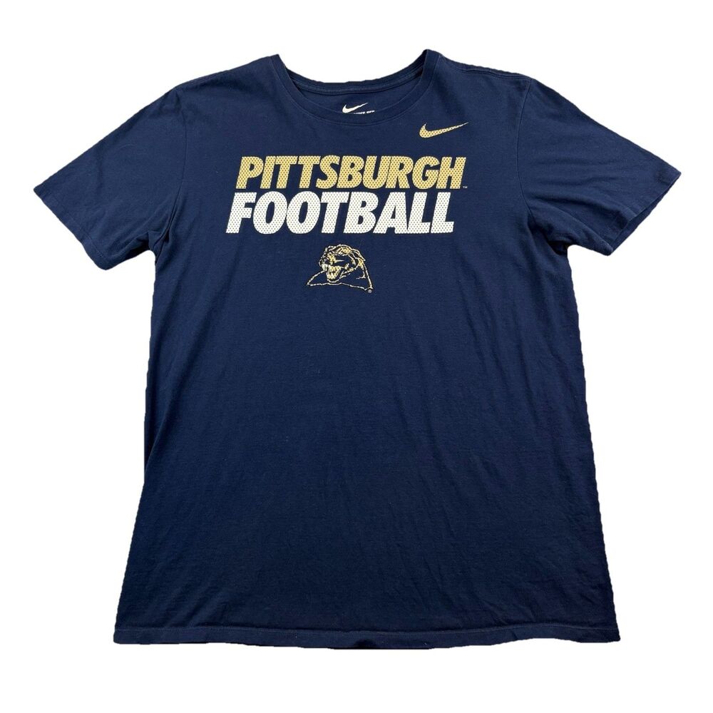 Pitt Panthers Football Nike T Shirt Mens Large Navy Blue Short Sleeve